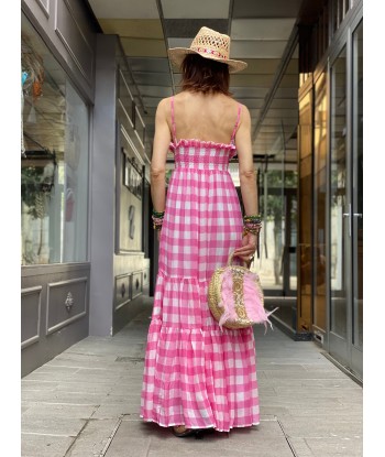 Robe Catalina Gingham Pink Sundress livraison gratuite