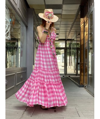 Robe Catalina Gingham Pink Sundress livraison gratuite